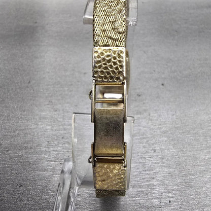 Seiko Watch Women 15mm Gold Dial Gold Tone Rectangle 11-3189 Vintage Works7