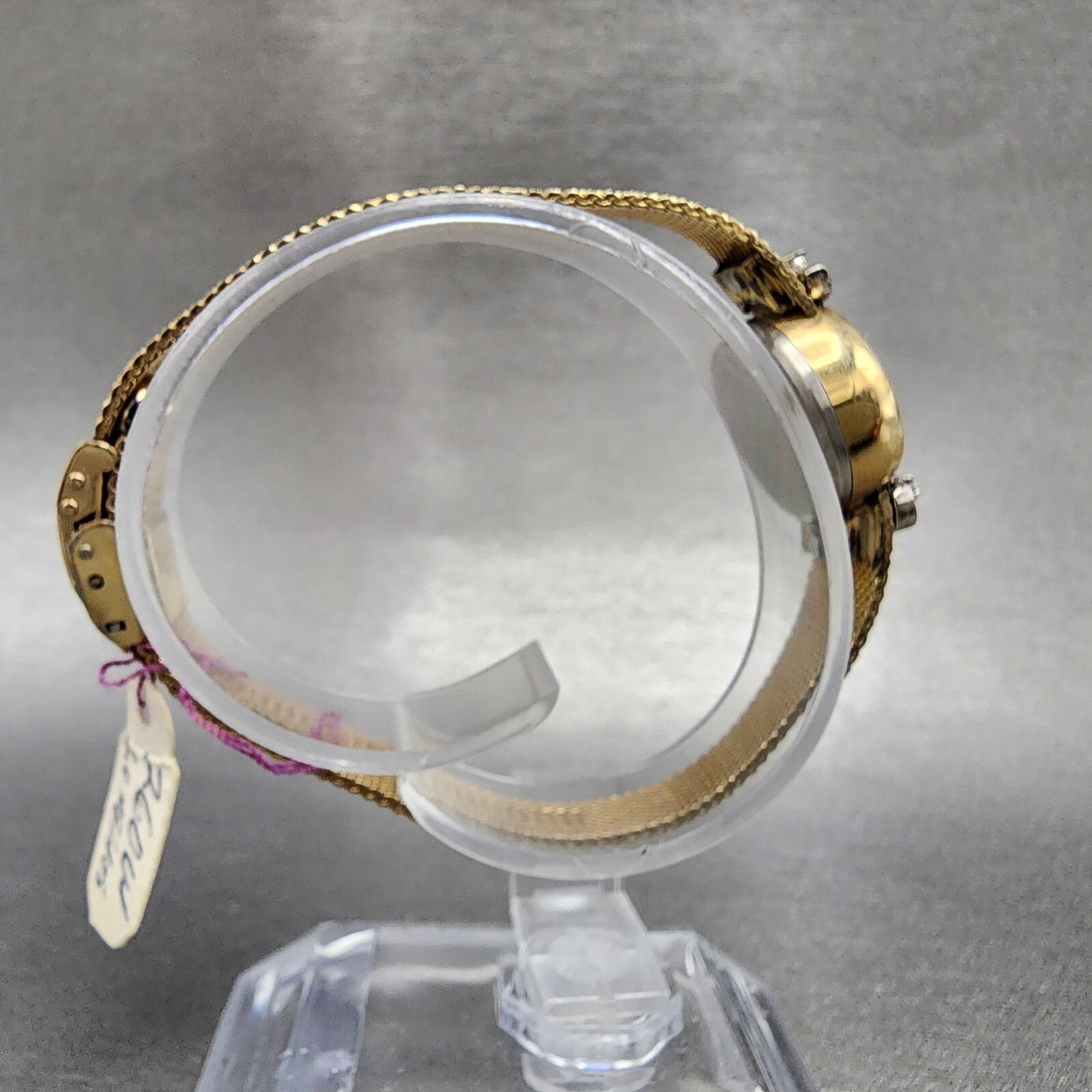 Longines Watch Women 17mm Silver Dial Gold Tone Diamond Manual Wind Runs NOS9