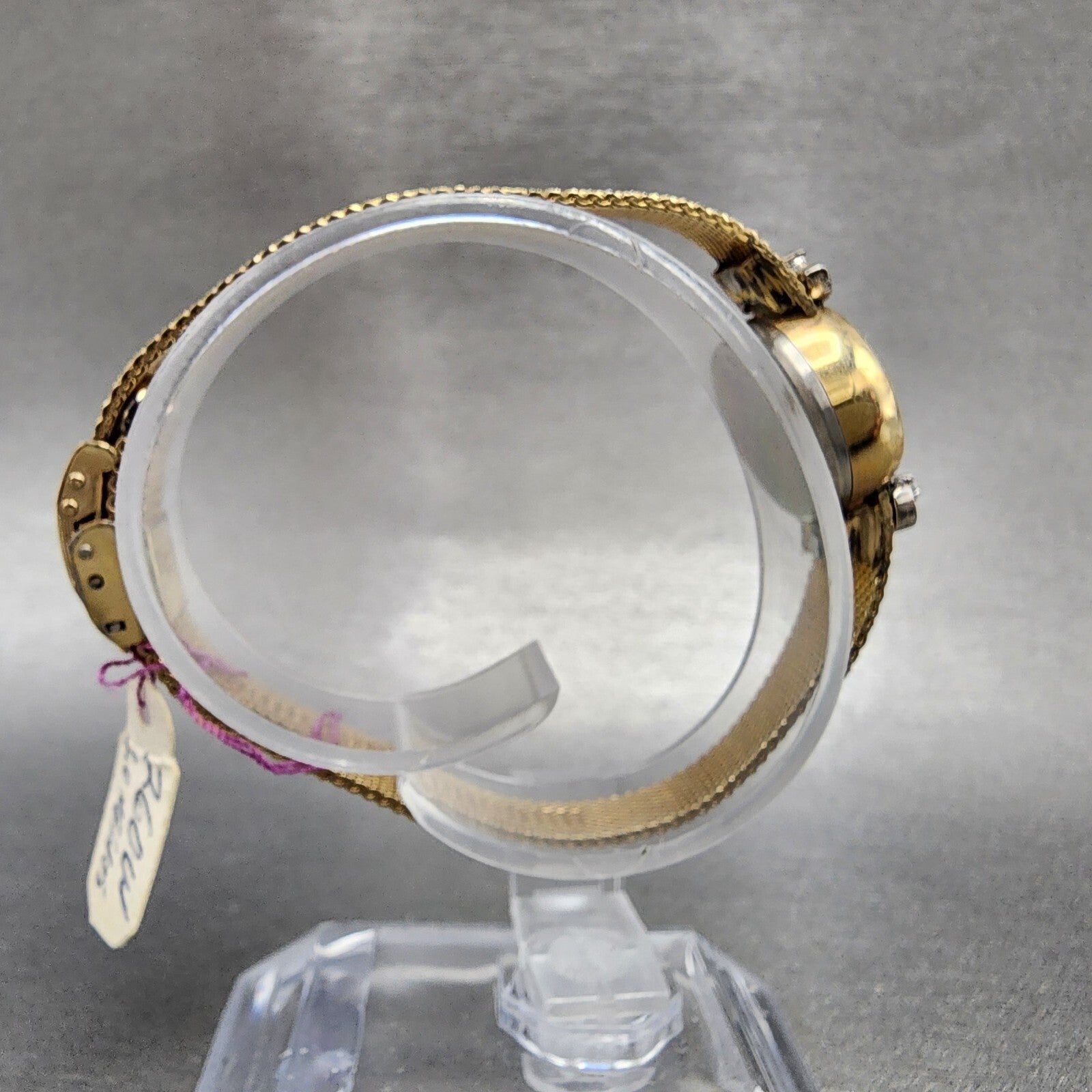 Longines Watch Women 17mm Silver Dial Gold Tone Diamond Manual Wind Runs NOS9