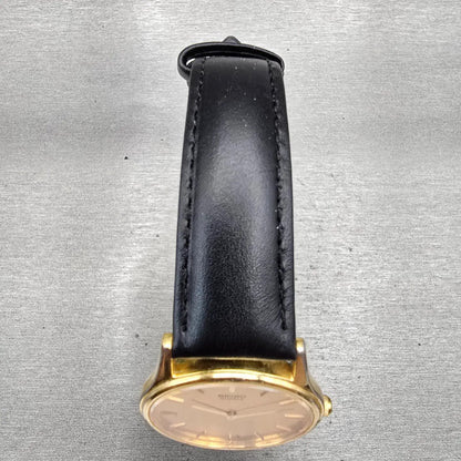Seiko Watch Men 32mm Gold Dial Gold Tone Round 5Y30-7A71 New Battery Vintage4
