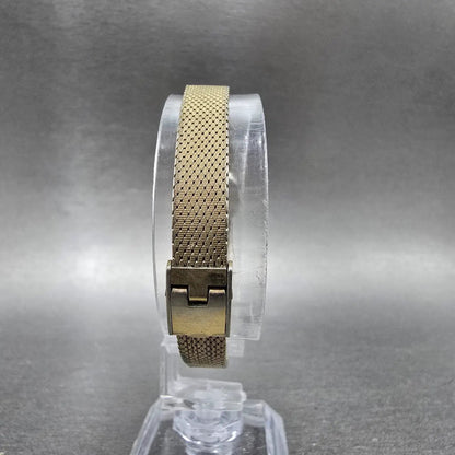 Jules Jurgenson Watch Women 14mm Champagne Dial Gold Oval Gem Set Bezel Manual7
