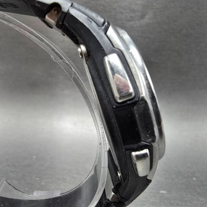 Casio WVA-470 Watch Men 42mm Black Silver Wave Ceptor Alarm Chronograph Round3