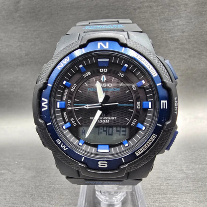 Casio SGW-500H Watch Men 46mm Black Blue Compass Thermometer Chrono New Battery0