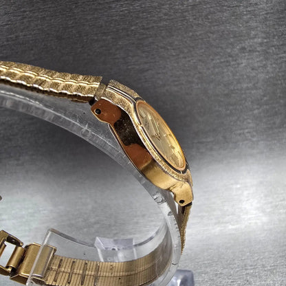 Seiko Watch Women 19mm Champagne Dial Gold Tone Round 2Y00-0189 New Battery3