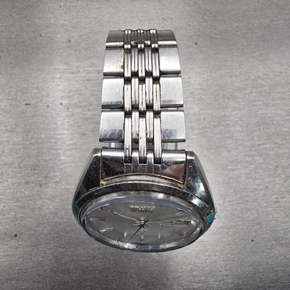 Seiko SQ Watch Men 36mm Silver Dial Silver Tone Daydate Round 4336-8089 New Batt4