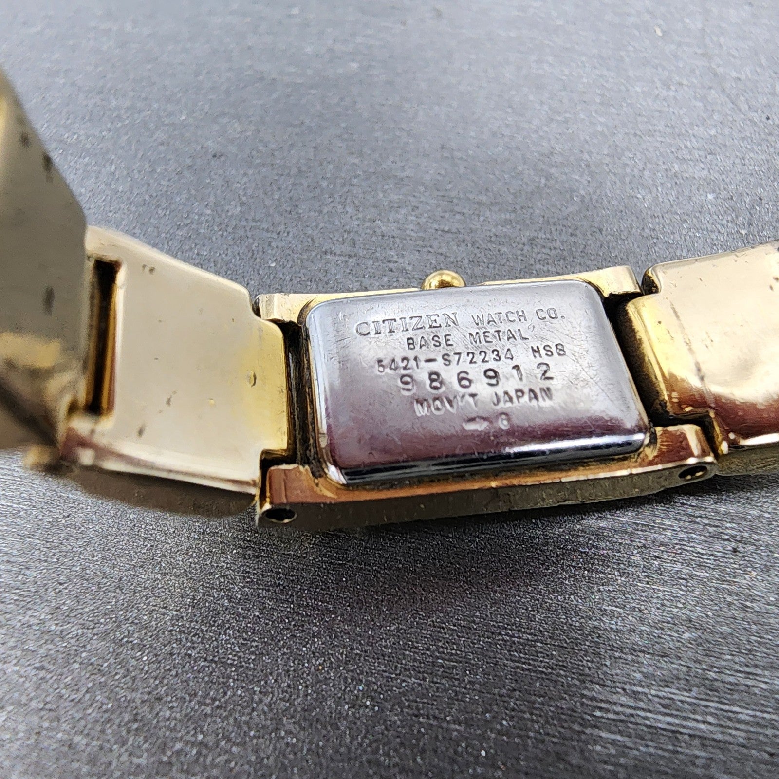 Citizen Tank Watch Women 14mm MOP Dial Gold Tone Rectangle New Battery Vintage9
