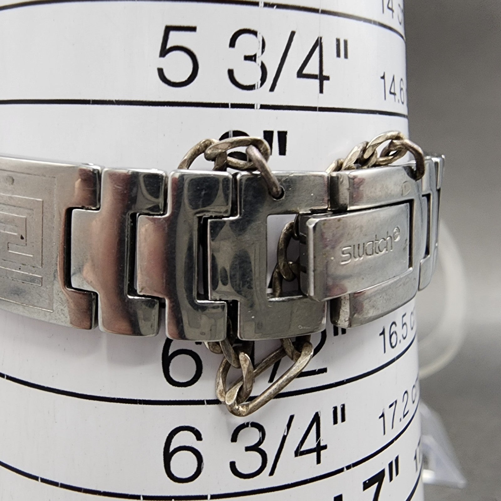 Swatch Irony Watch Women 25mm Silver Dial Silver Tone Round New Battery10