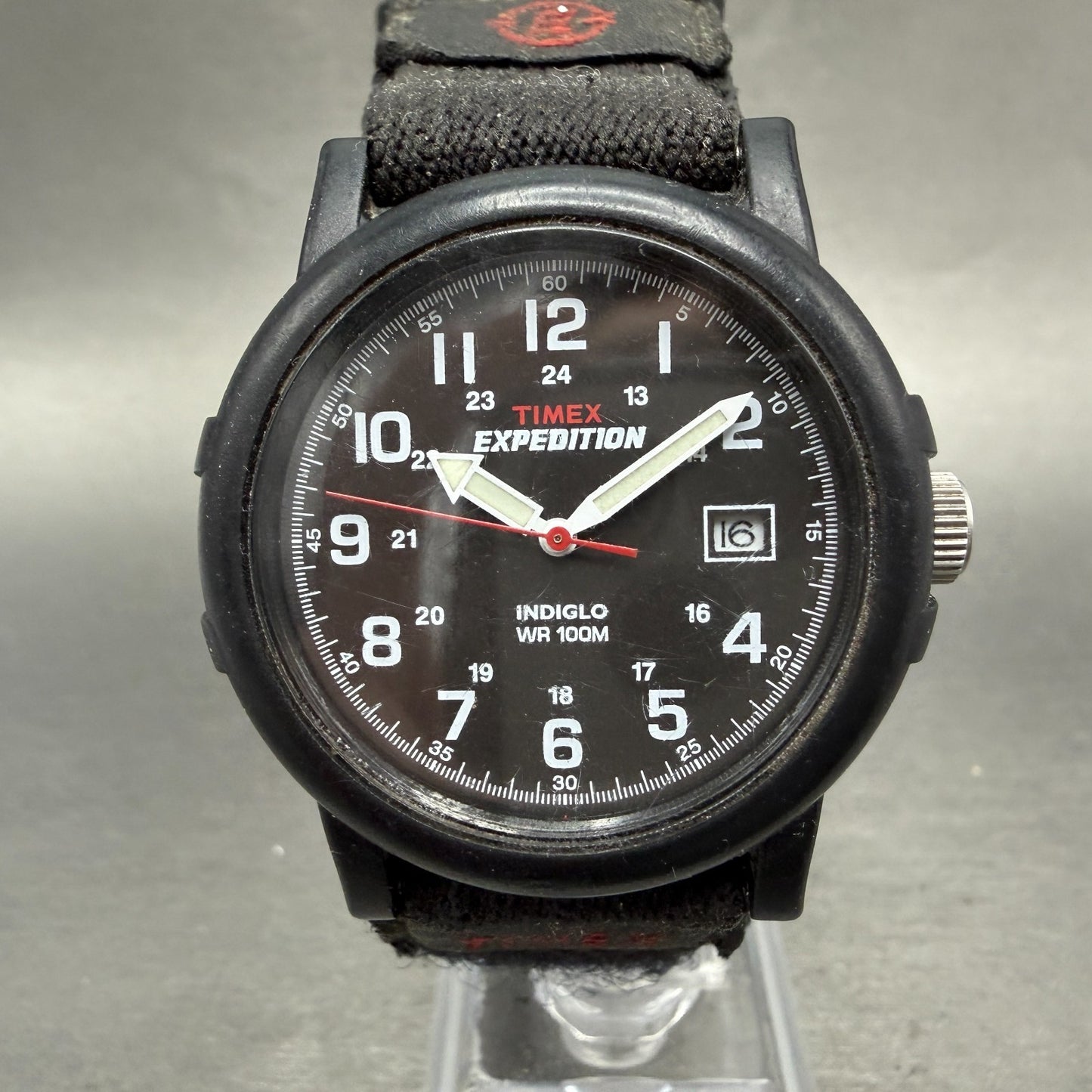 Timex Expedition Camper Watch Men 38mm Black Dial Black Tone Date T40011 NewBatt0