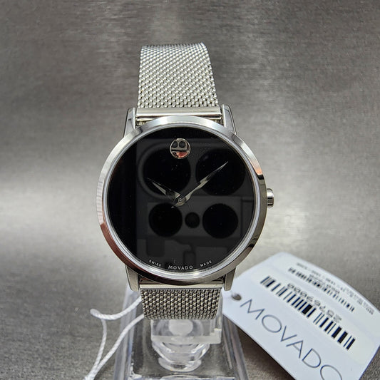 Movado Museum Classic Watch Women 28mm Black Dial Stainless Steel 0607220 A1234