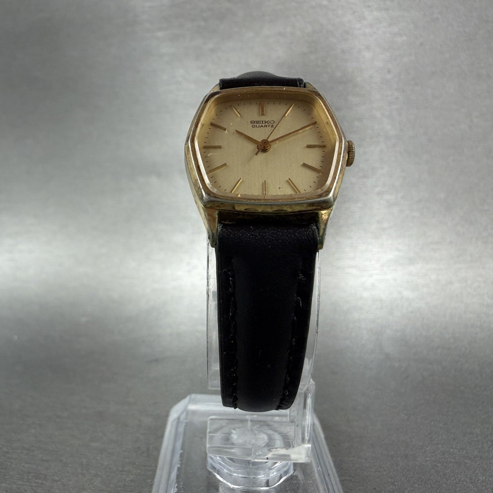 Seiko Watch Women 21mm Gold Dial Gold Plated Hexagon 14215080 New Battery5