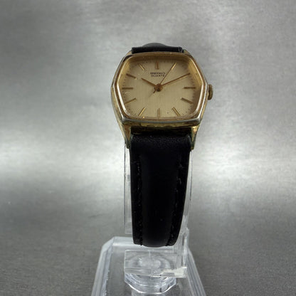 Seiko Watch Women 21mm Gold Dial Gold Plated Hexagon 14215080 New Battery5
