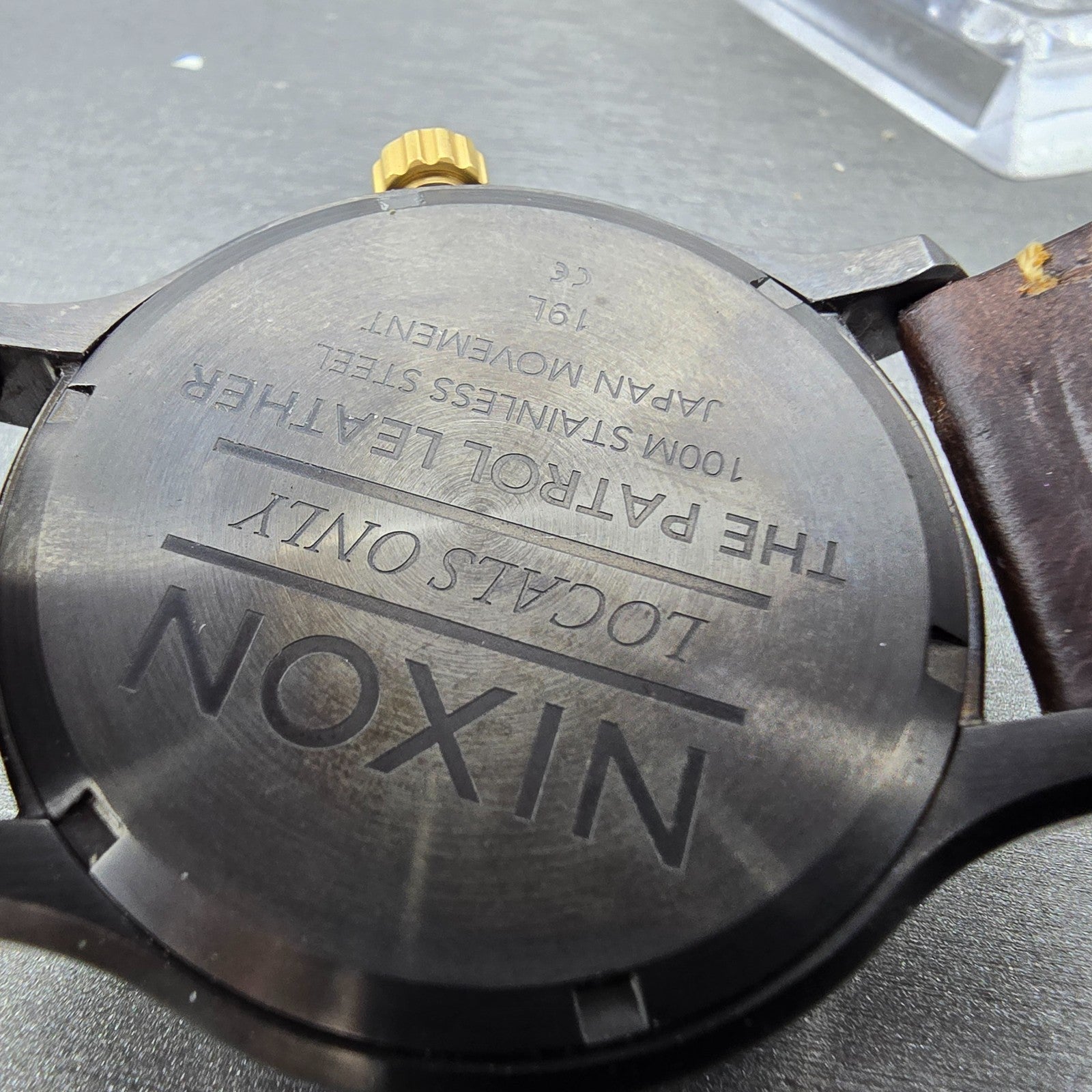 Nixon The Patrol Watch Men 44mm Black Dial Black Tone Round Leather new Battery9