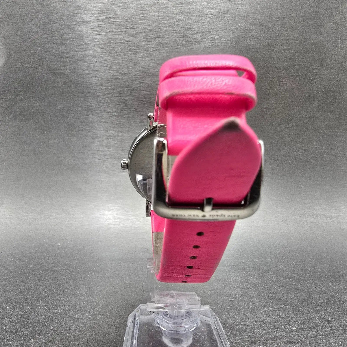 Kate Spade Metro watch Women 38mm Pink MOP Dial Silver Tone Round 0549 New Batt7