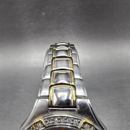 Seiko Solar Watch Women 31mm MOP Dial Two Tone Date Round V137-0CA0 Runs4