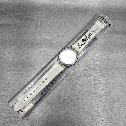 Swatch Time to Reflect Watch Men 34mm Silver Dial Clear Case GZ143 New Batt NOS016