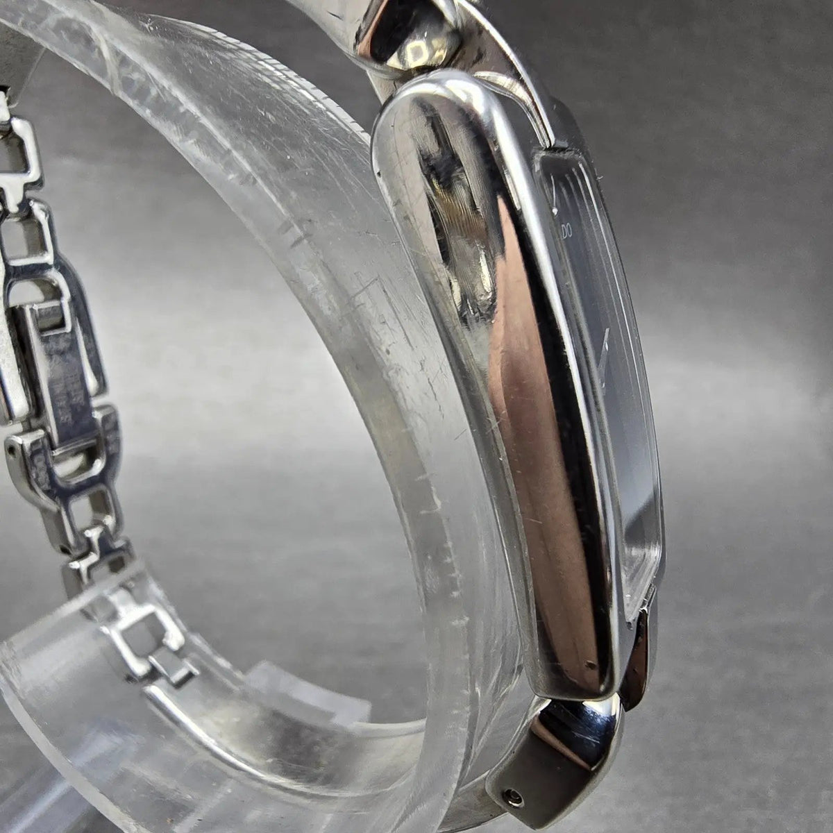 Movado Vivo Tank Watch Women 14mm Black Dial Steel Rectangle 84 H5 1410 New Batt3