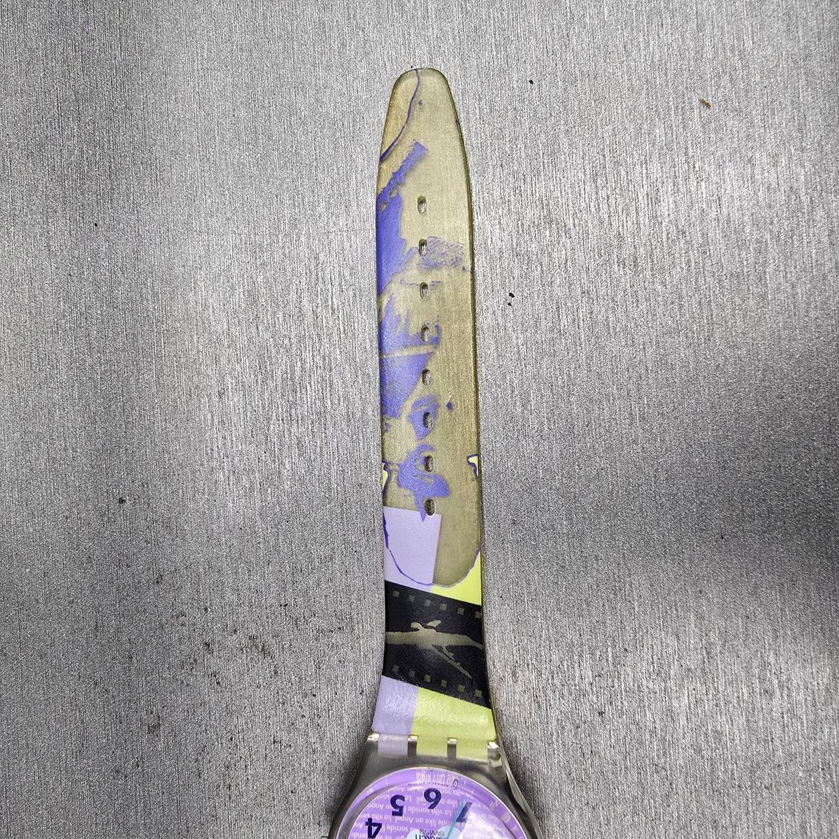 Swatch Rave Watch Women 34mm Purple Dial Clear Case Round GK134 New Battery12
