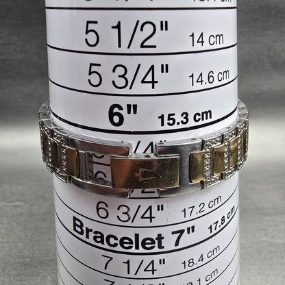 Bulova Watch Women MOP Dial Two Tone Gemmed Round 98L198 New Battery9