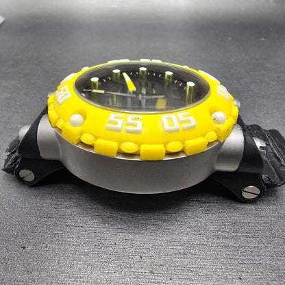 Invicta Chronograph Dive Watch Men 50mm Black Dial Steel Yellow 10038 NewBatt JK3