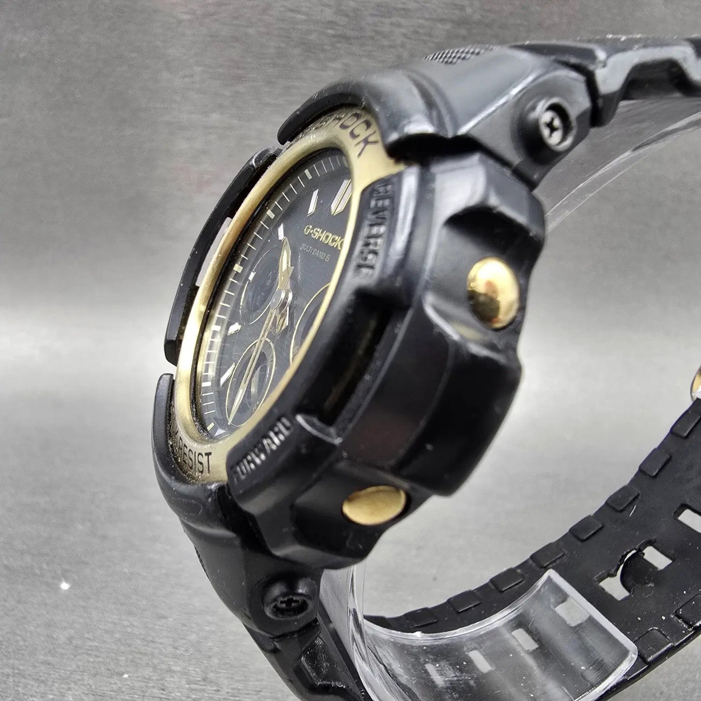 Casio G-Shock AWG-M100SBG Watch Men 49mm Black Gold Alarm Chronograph Solar READ3