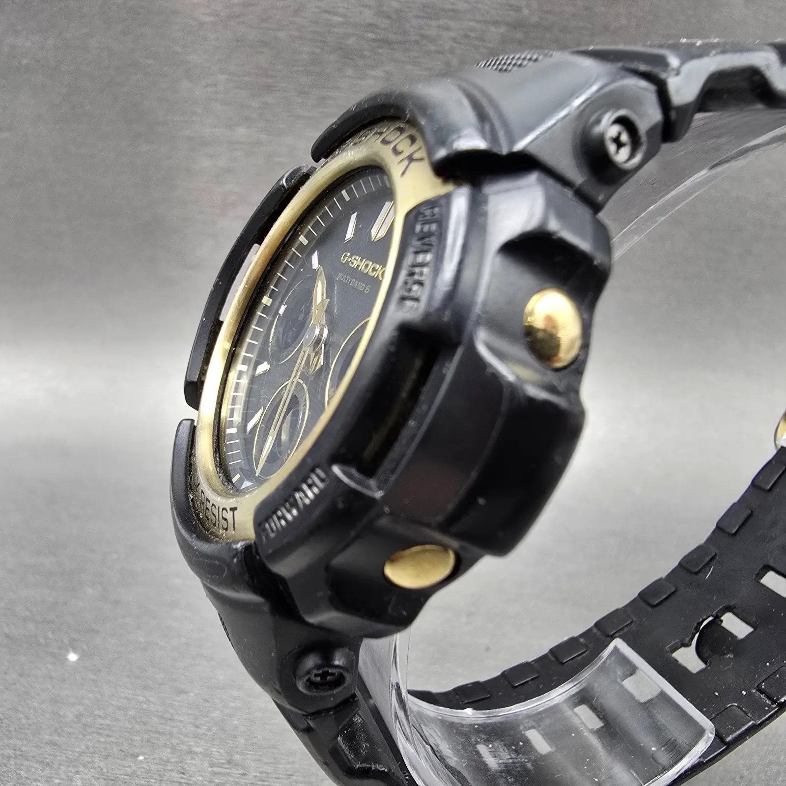Casio G-Shock AWG-M100SBG Watch Men 49mm Black Gold Alarm Chronograph Solar READ3