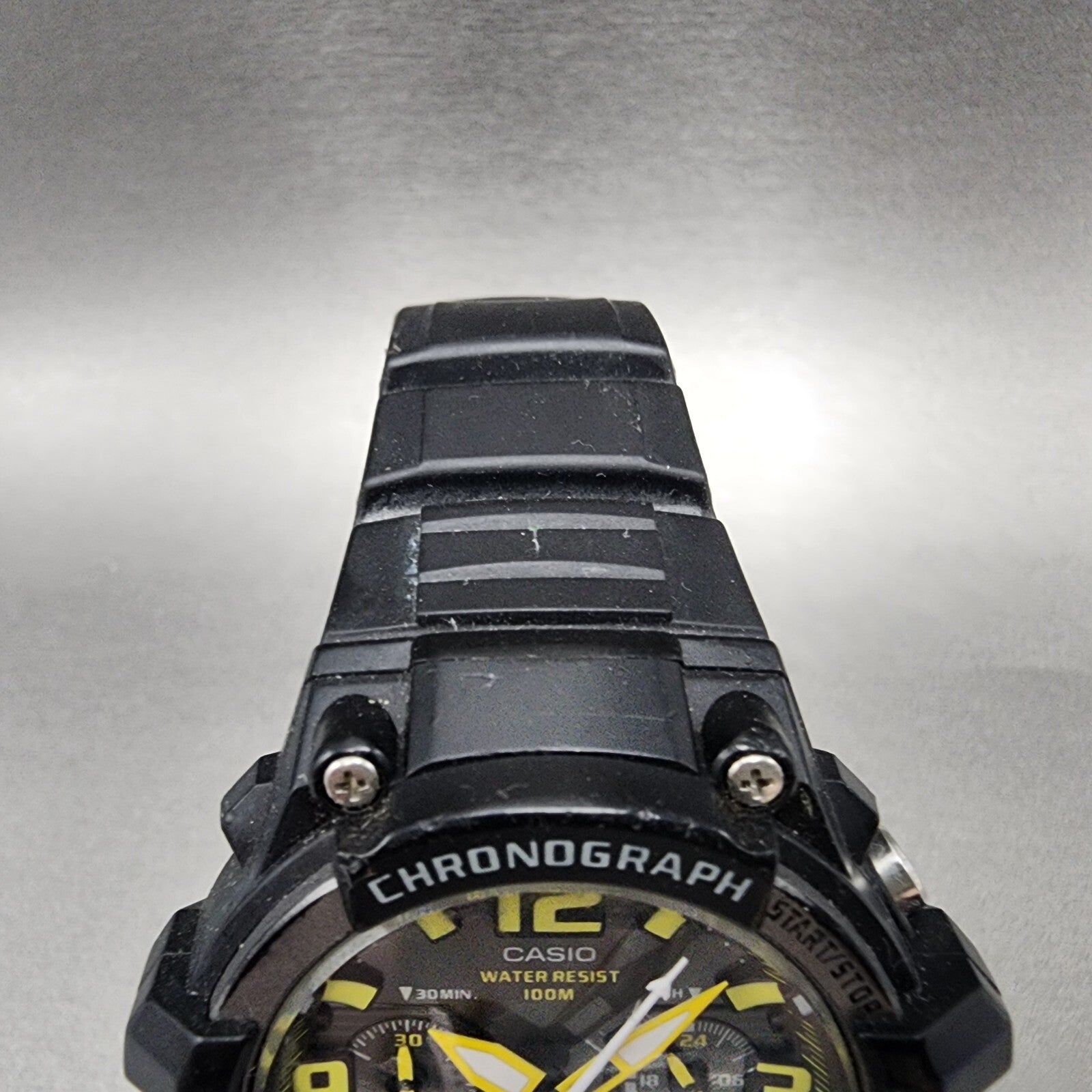 Casio MCW100H Chronograph Watch Men 49mm Black Dial Black Tone Date New Battery4