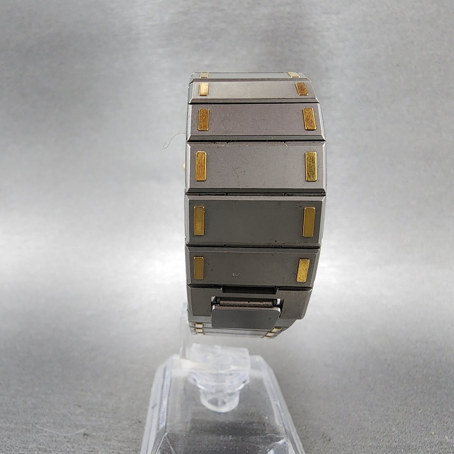 Seiko Tank Watch Men 26mm Silver Dial Two Tone Rectangle 74305479 PARTS9