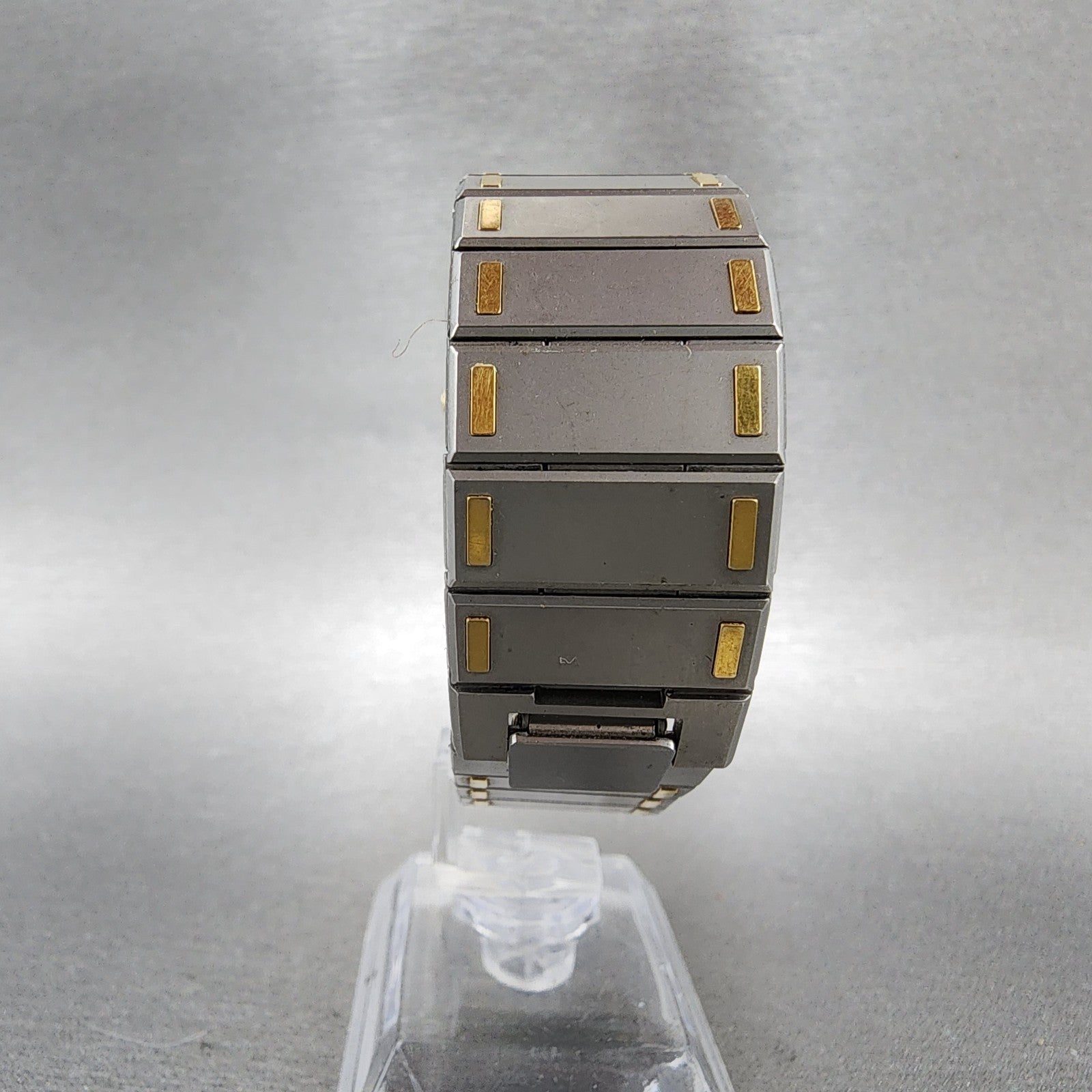 Seiko Tank Watch Men 26mm Silver Dial Two Tone Rectangle 74305479 PARTS9