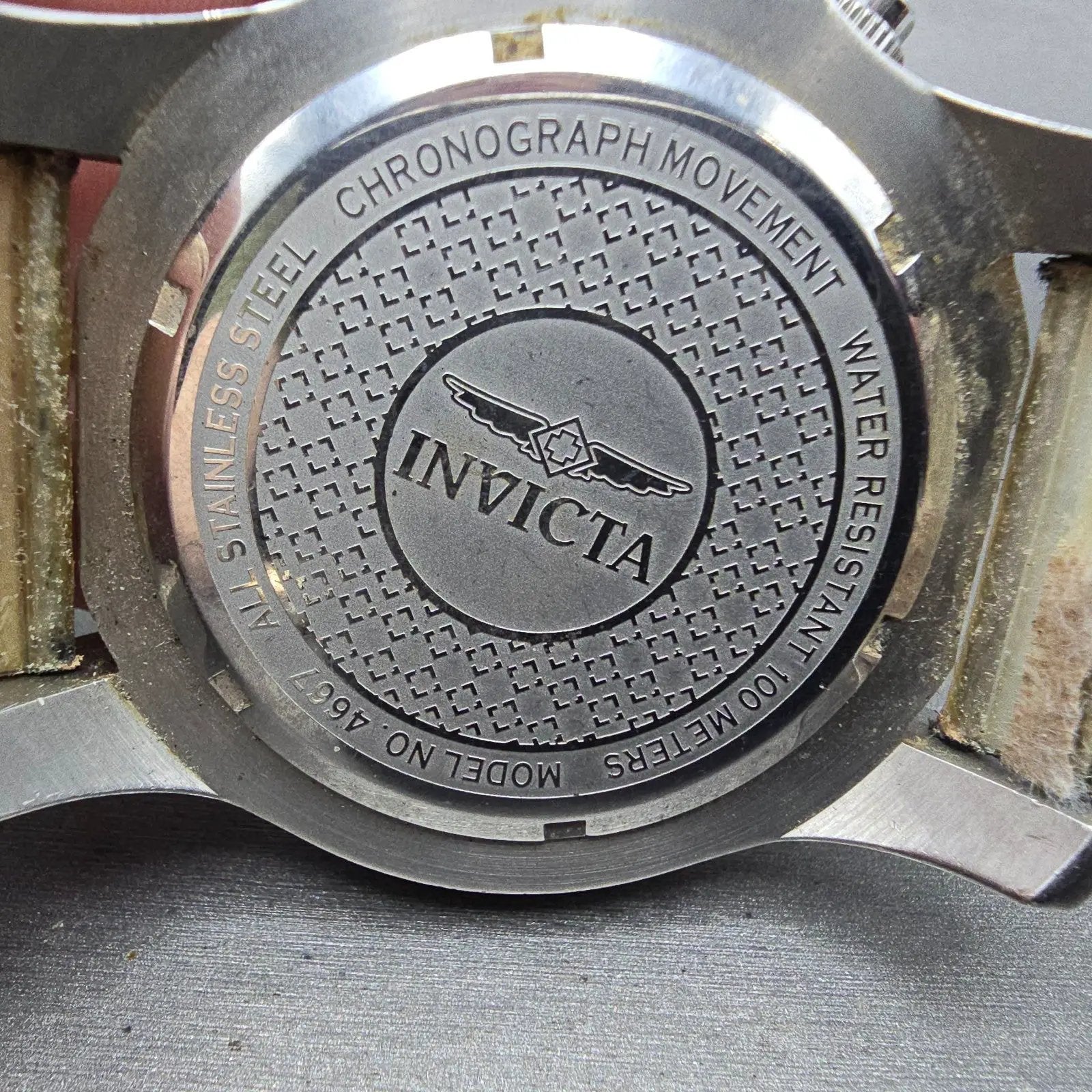 Invicta Chronograph Dive Watch Men 50mm Silver Dial Silver Tone Date 4667 NewBat6