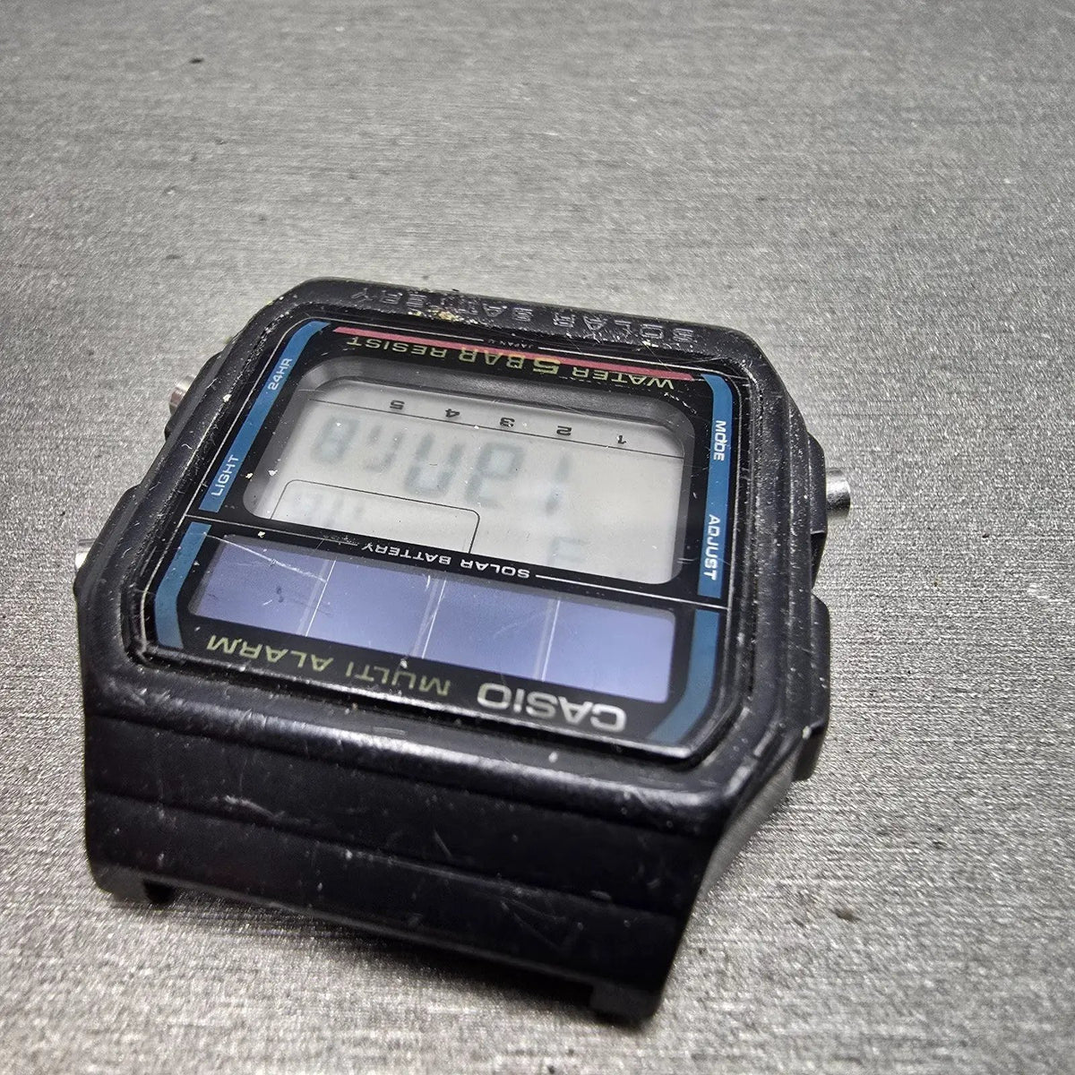 Casio WL-10 Watch Men 35mm Black Multi Alarm Solar Digital PARTS Vintage5