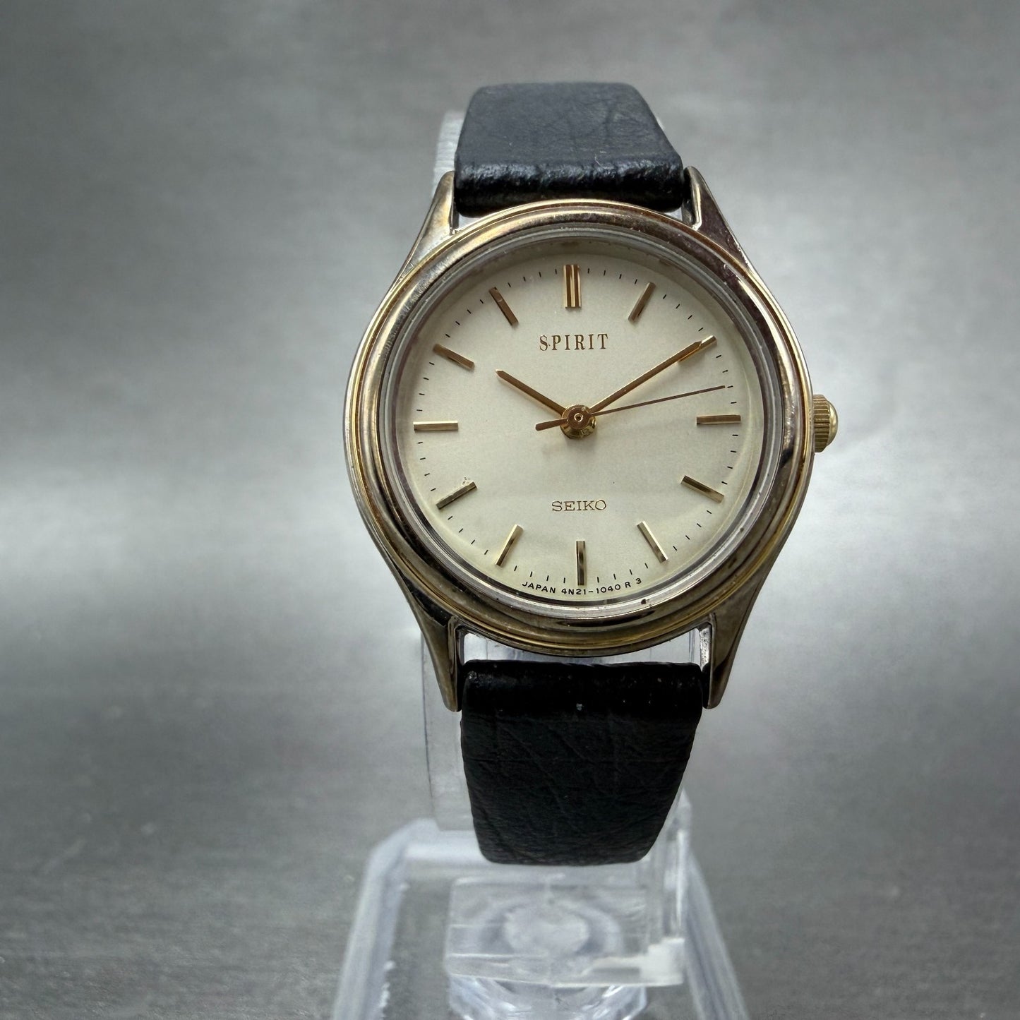 Seiko Spirit Watch Women 24mm Champagne Dial Gold Tone 4n21-0540 New Battery VTG5