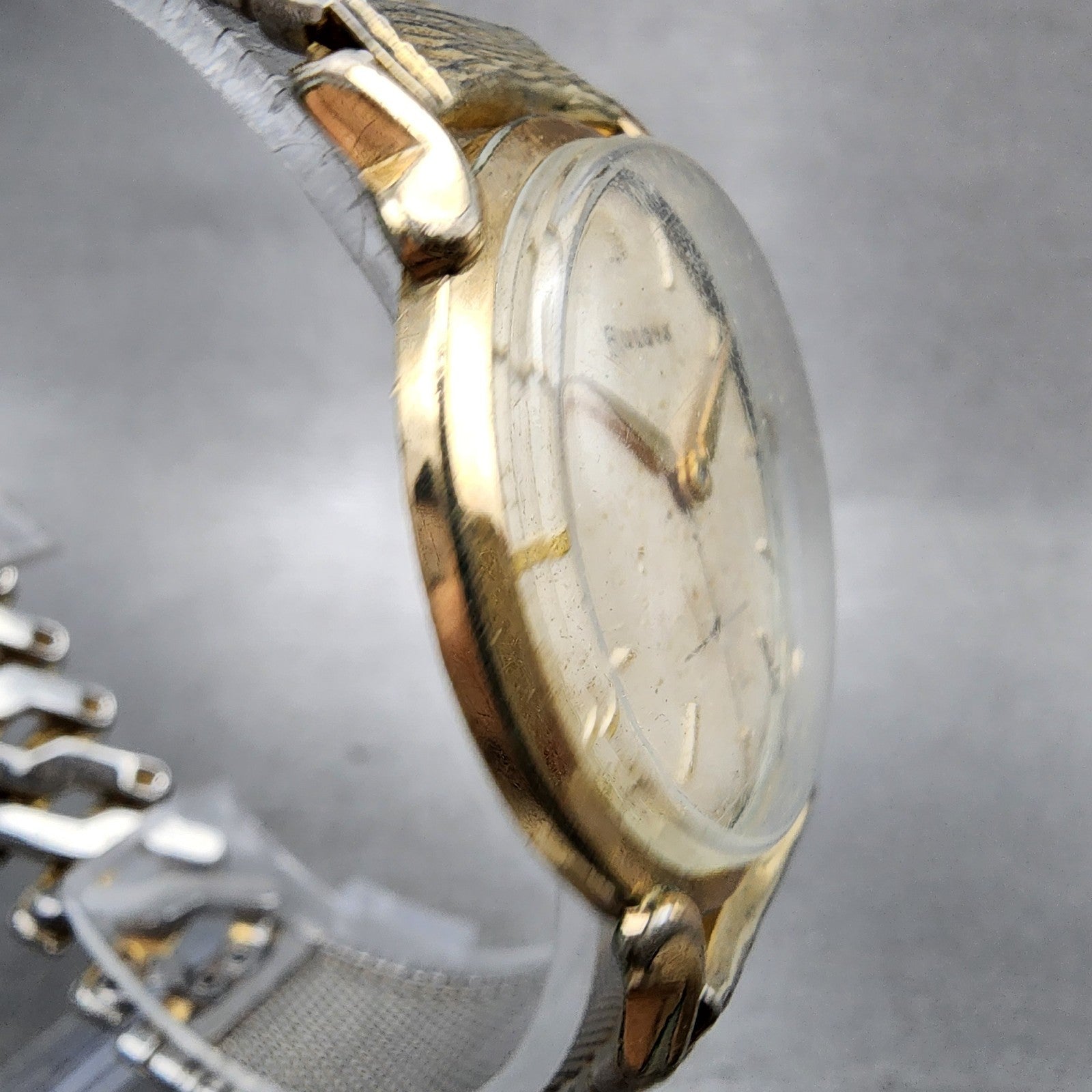 Bulova Watch Men 32mm Cream Dial Gold Tone Round Manual Wind 11AF NO BACK PARTS4