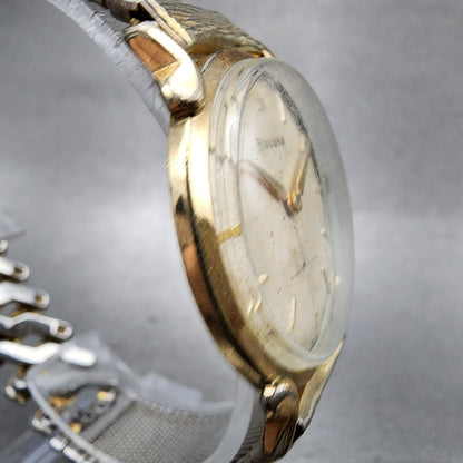 Bulova Watch Men 32mm Cream Dial Gold Tone Round Manual Wind 11AF NO BACK PARTS4