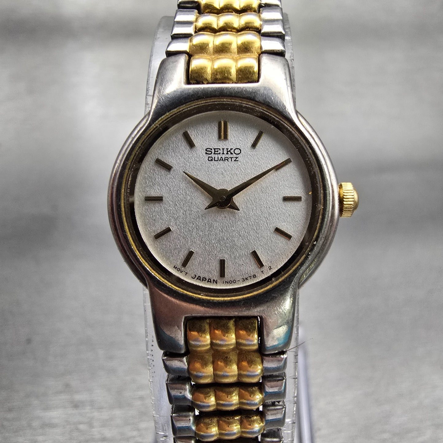 Seiko Watch Women 20mm Silver Dial Silver Tone Round 1N00-1A49 New Battery VTG0