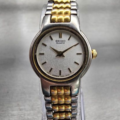 Seiko Watch Women 20mm Silver Dial Silver Tone Round 1N00-1A49 New Battery VTG0
