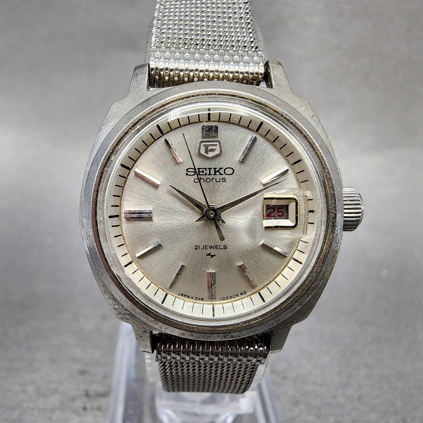 Seiko Chorus Watch Women 26mm Silver Dial Silver Tone Date Manual 21180260 READ0