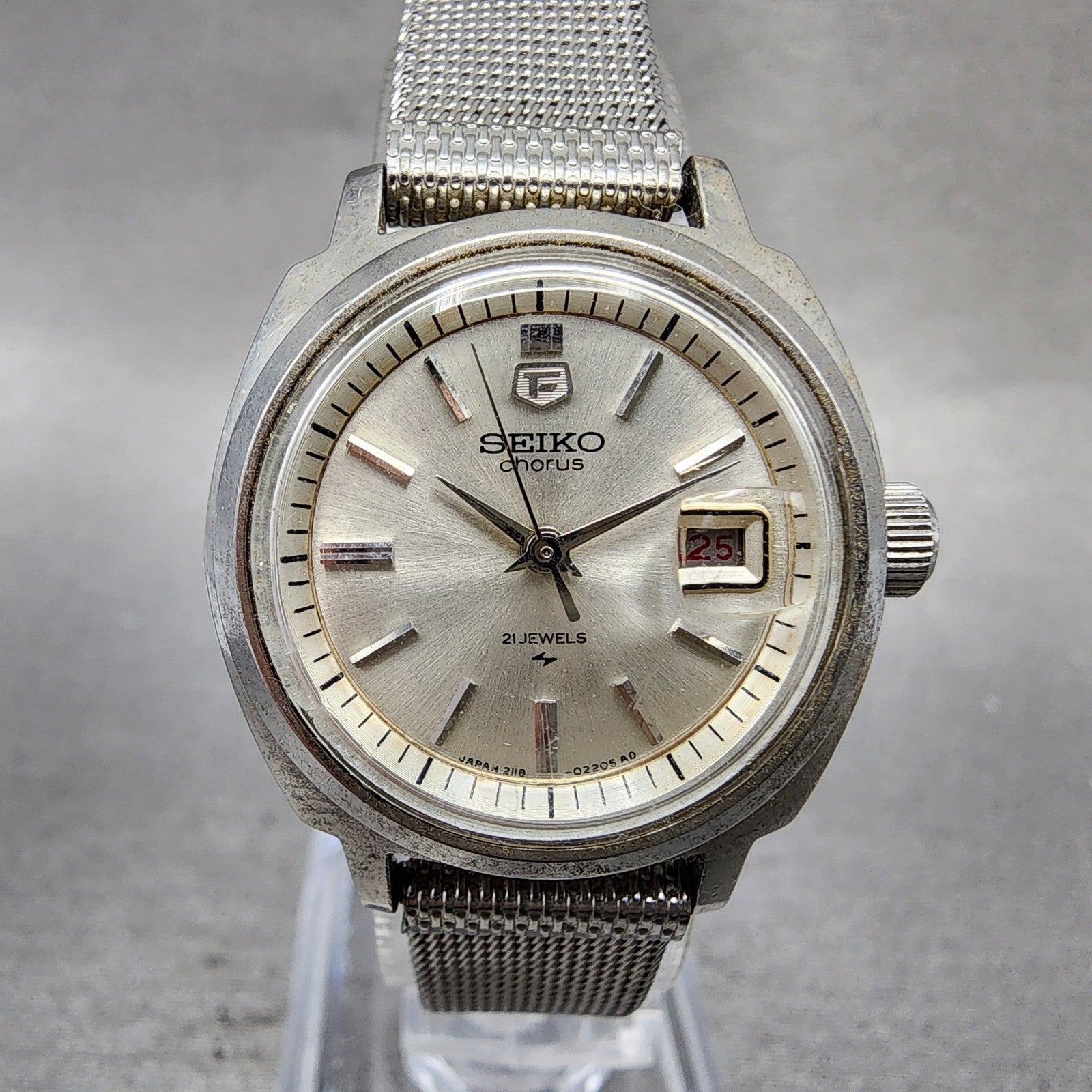 Seiko Chorus Watch Women 26mm Silver Dial Silver Tone Date Manual 21180260 READ0