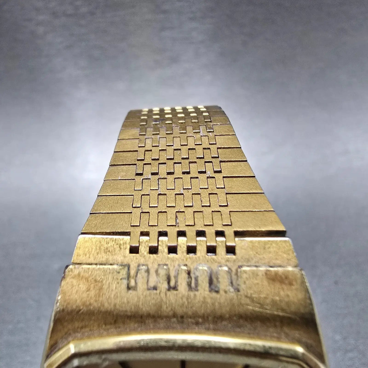 Citizen CQ Watch Men 32mm Gold Dial Gold Tone Rectangle 4-711572 Tank VTG PARTS5