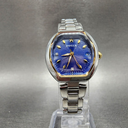 Citizen Wicca Watch Women 25mm Blue Dial Stainless Steel Tone Atomic Works6