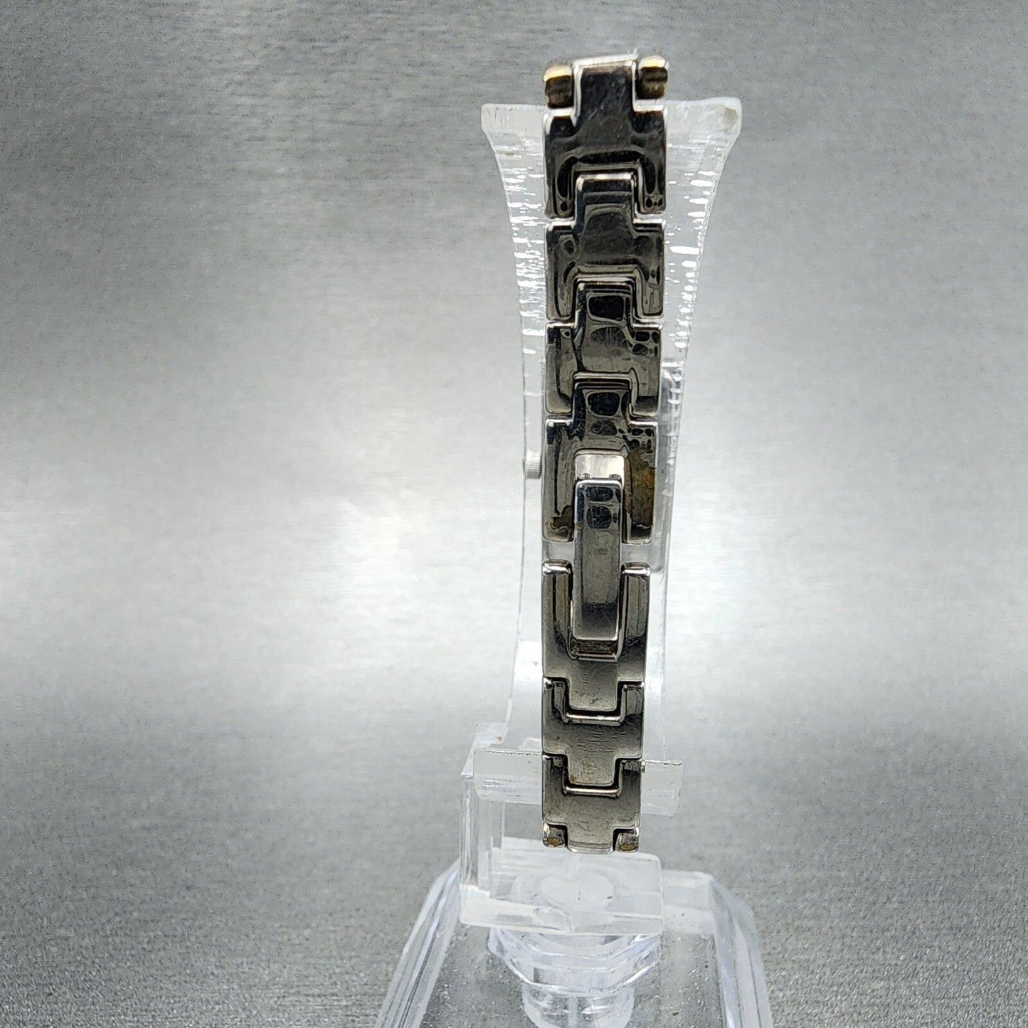 Citizen EcoDrive Tank Watch Women 14mm Black Dial Steel Rectangle Crystals Runs7