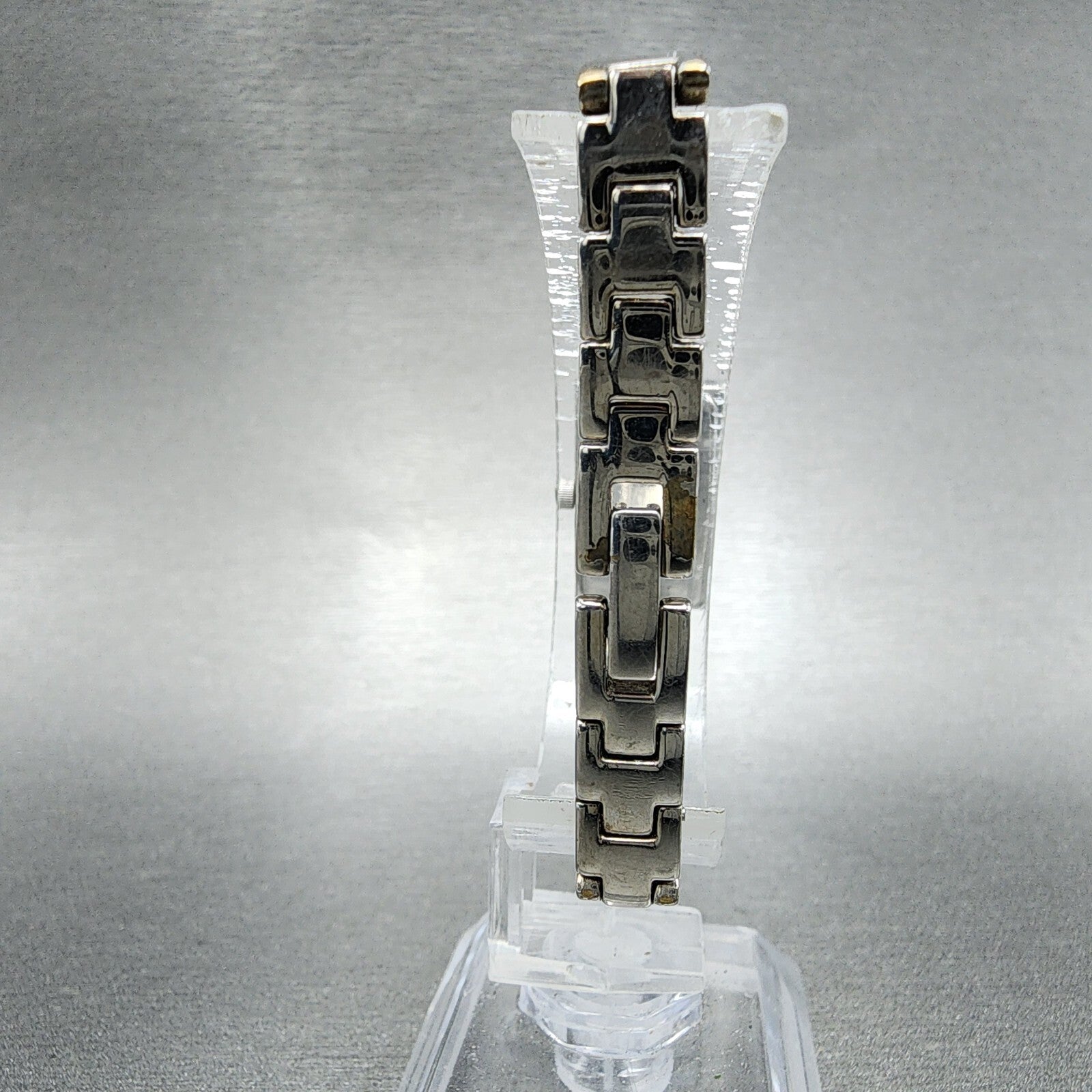 Citizen EcoDrive Tank Watch Women 14mm Black Dial Steel Rectangle Crystals Runs7