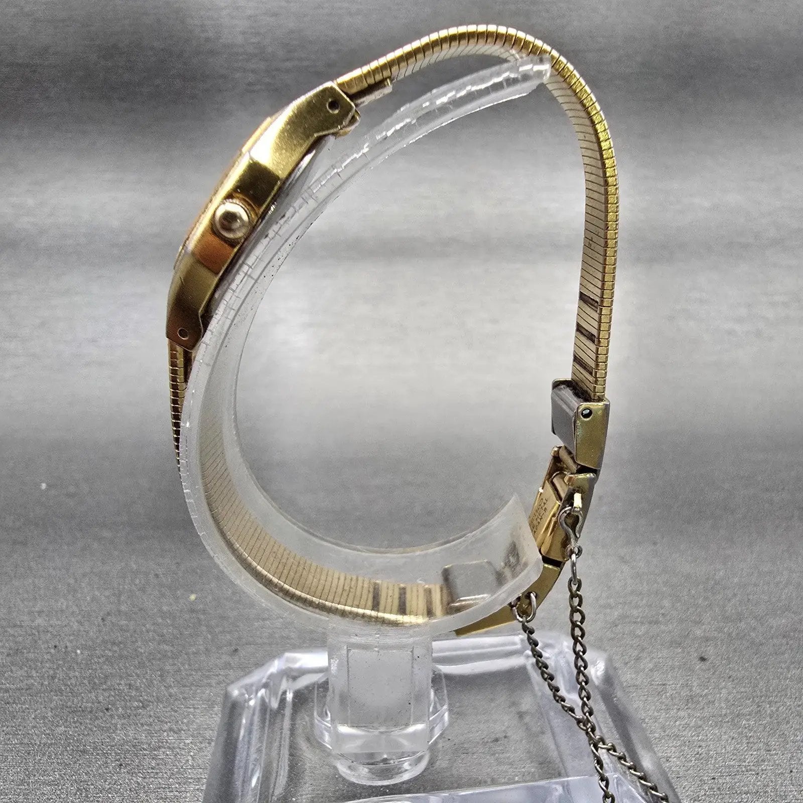 Seiko Watch Women 16mm Gold Dial Gold Tone Octagon 2P20-5H39 New Battery Vintage6