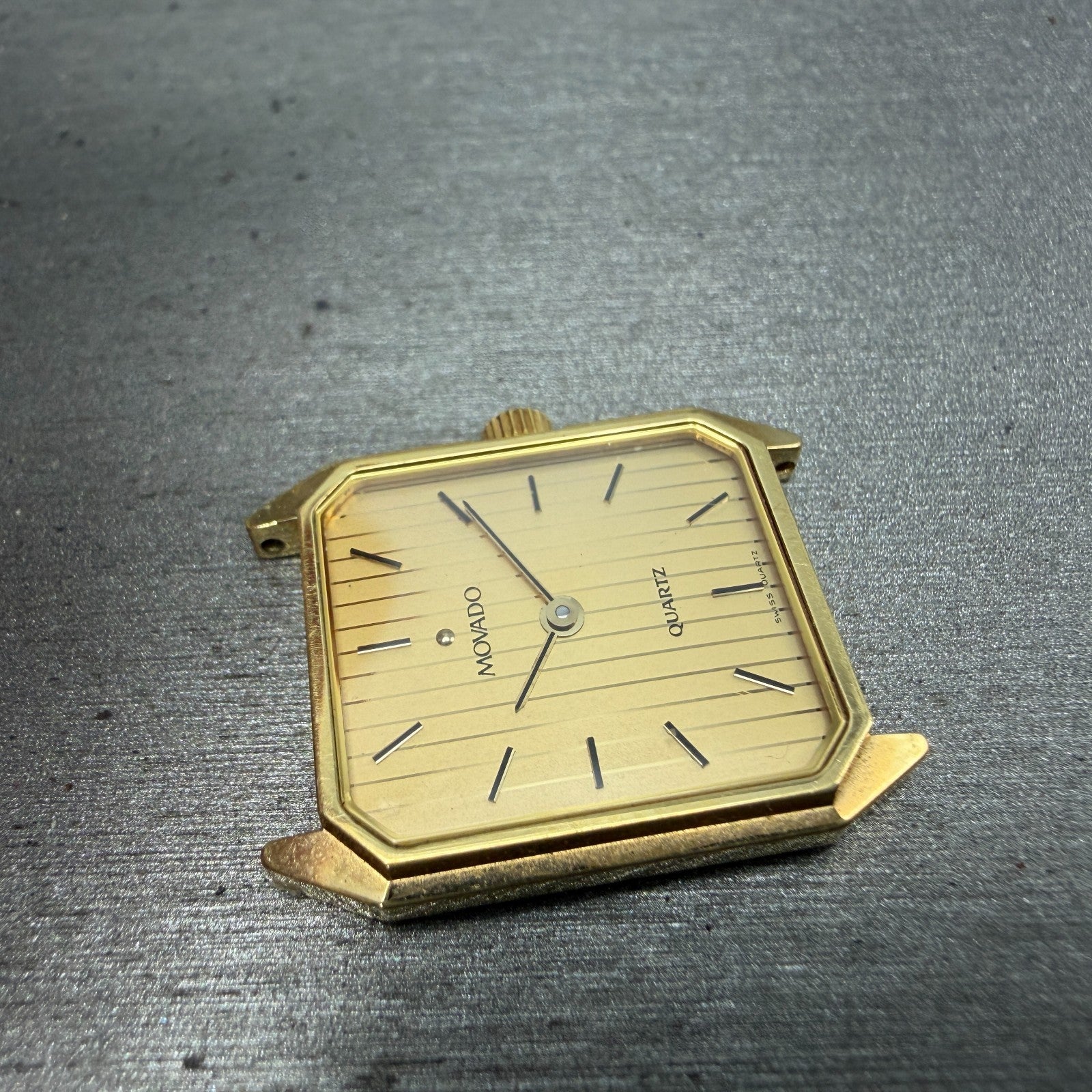 Movado Tank Watch Women 19mm Gold Dial Gold Tone octagon 87 24 434 San Remo PART4