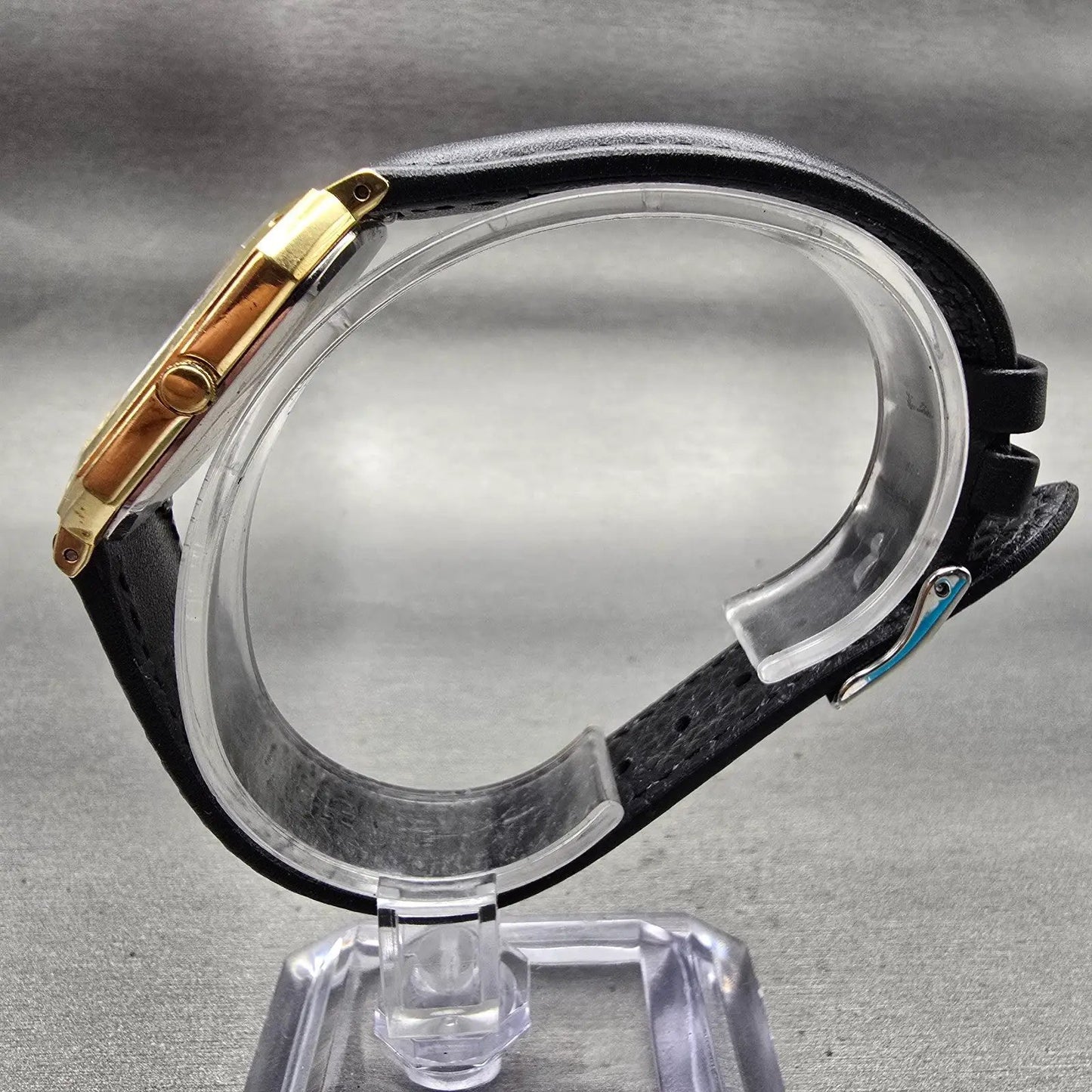 Citizen CQ Watch Men 30mm Black Dial Gold Tone Rectangle 1230-214960 New Battery6
