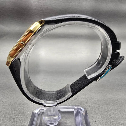 Citizen CQ Watch Men 30mm Black Dial Gold Tone Rectangle 1230-214960 New Battery6