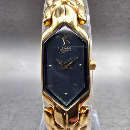 Citizen Elegance Watch Women 13mm Blue Dial Gold Tone 5421-H07537 New Battery JP0