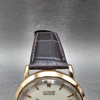 Citizen Eco-Drive Watch Men 40mm White Dial Rose Gold Tone Date E111-S079748 Run4