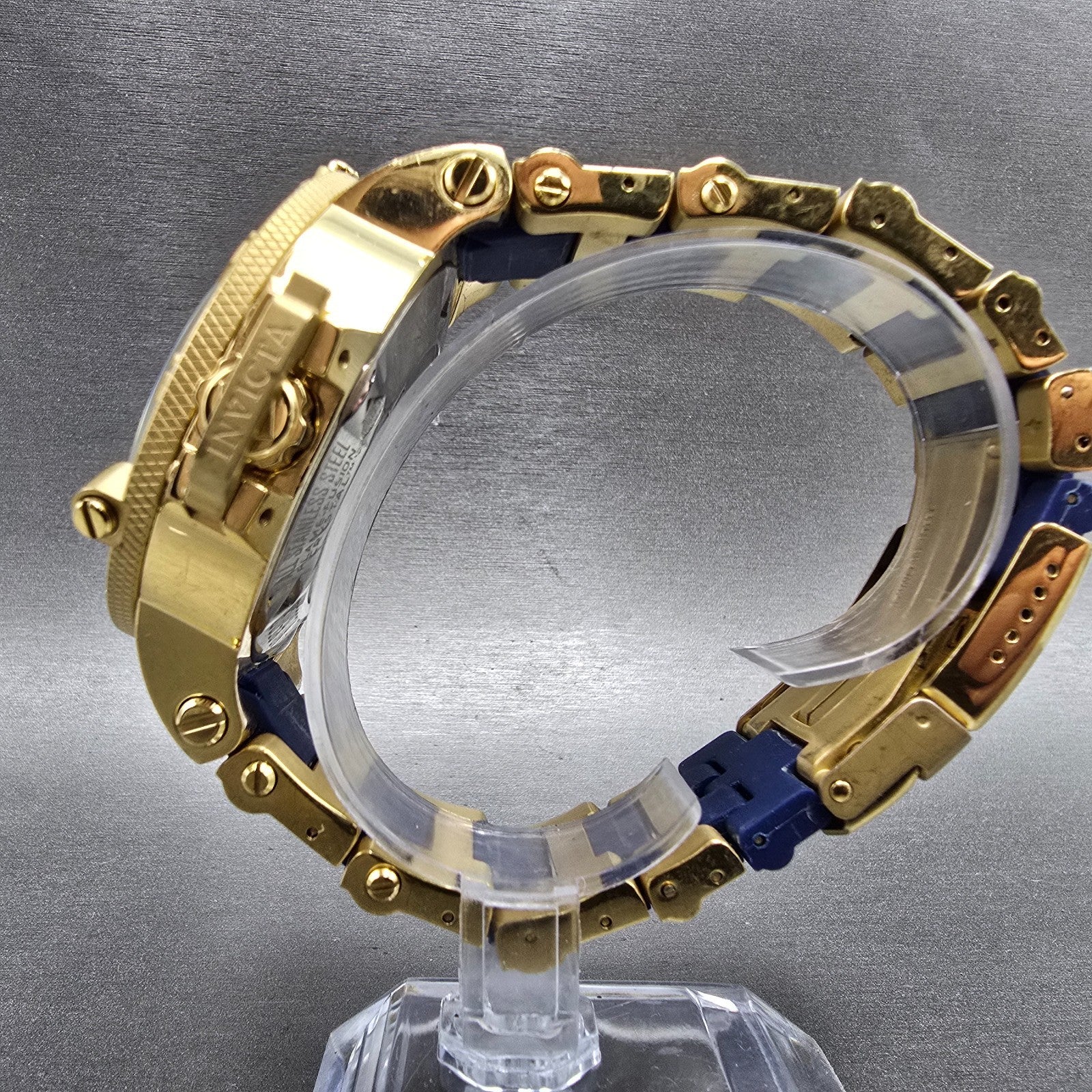Invicta Sub Aqua Noma III Watch Men 50mm Blue Dial Gold Tone Date 6509 New Batt6
