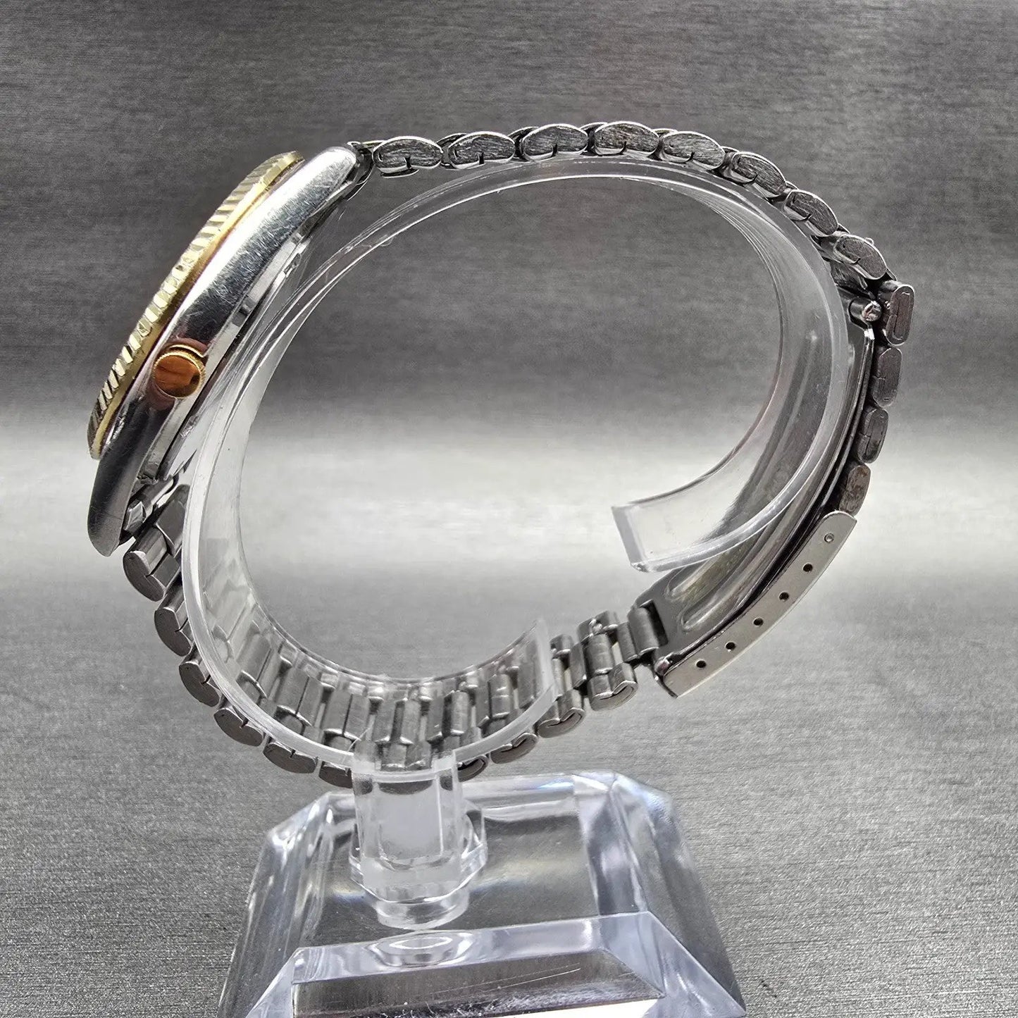 Seiko President Watch Men 35mm Silver Dial Two Tone Daydate 5H23-8029 New Batt6
