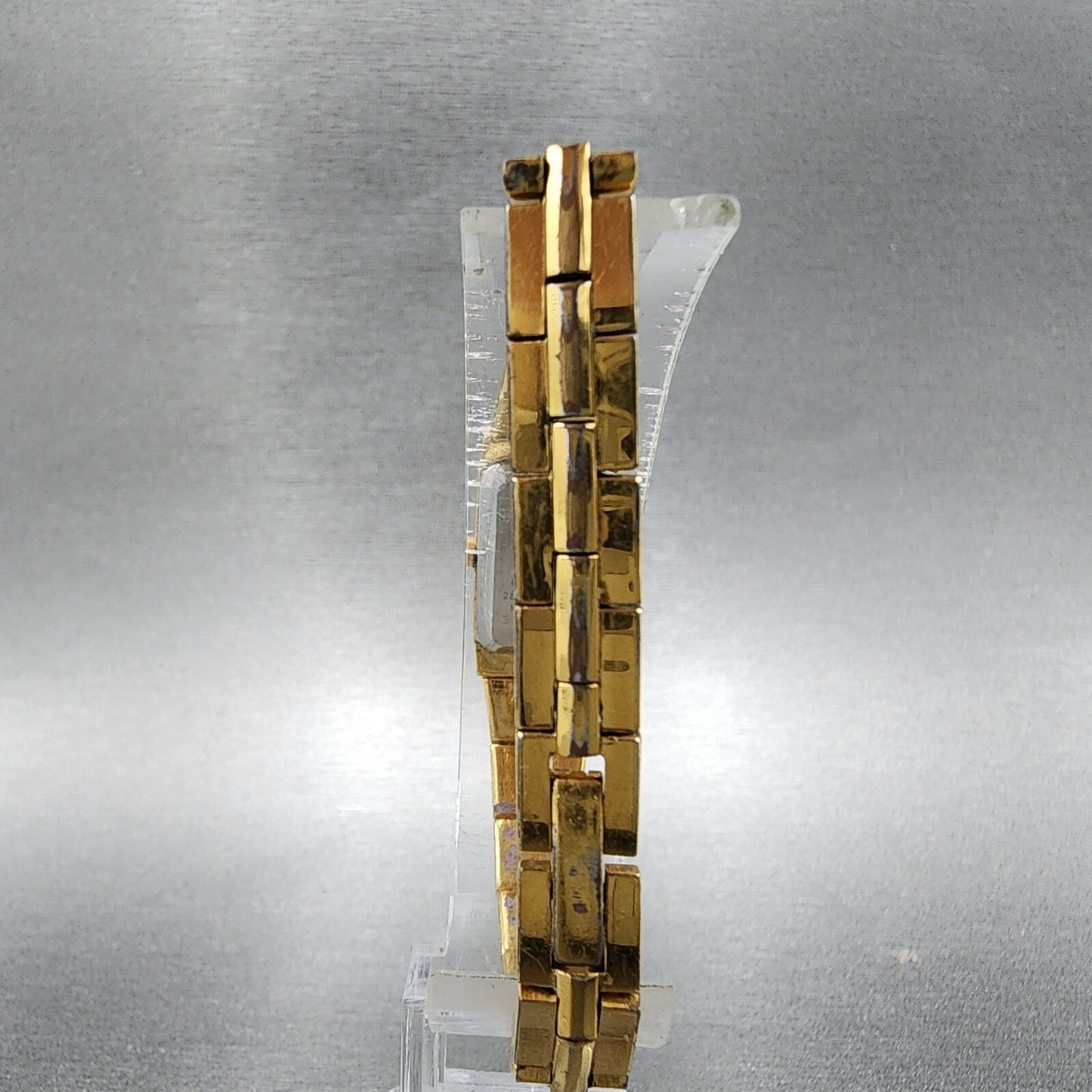 Seiko Watch Women 13mm Gold Dial Gold Tone Rectangle 2E207479 New Battery7